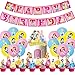Babioms Prinzessin Lieferungen für Themenpartys, Prinzessinnen, Luftballon, Banner zum Geburtstag, Prinzessin Cake Topper, Kuchendekoration Geburtstag, Mädchen und Jungen, 44 Stück