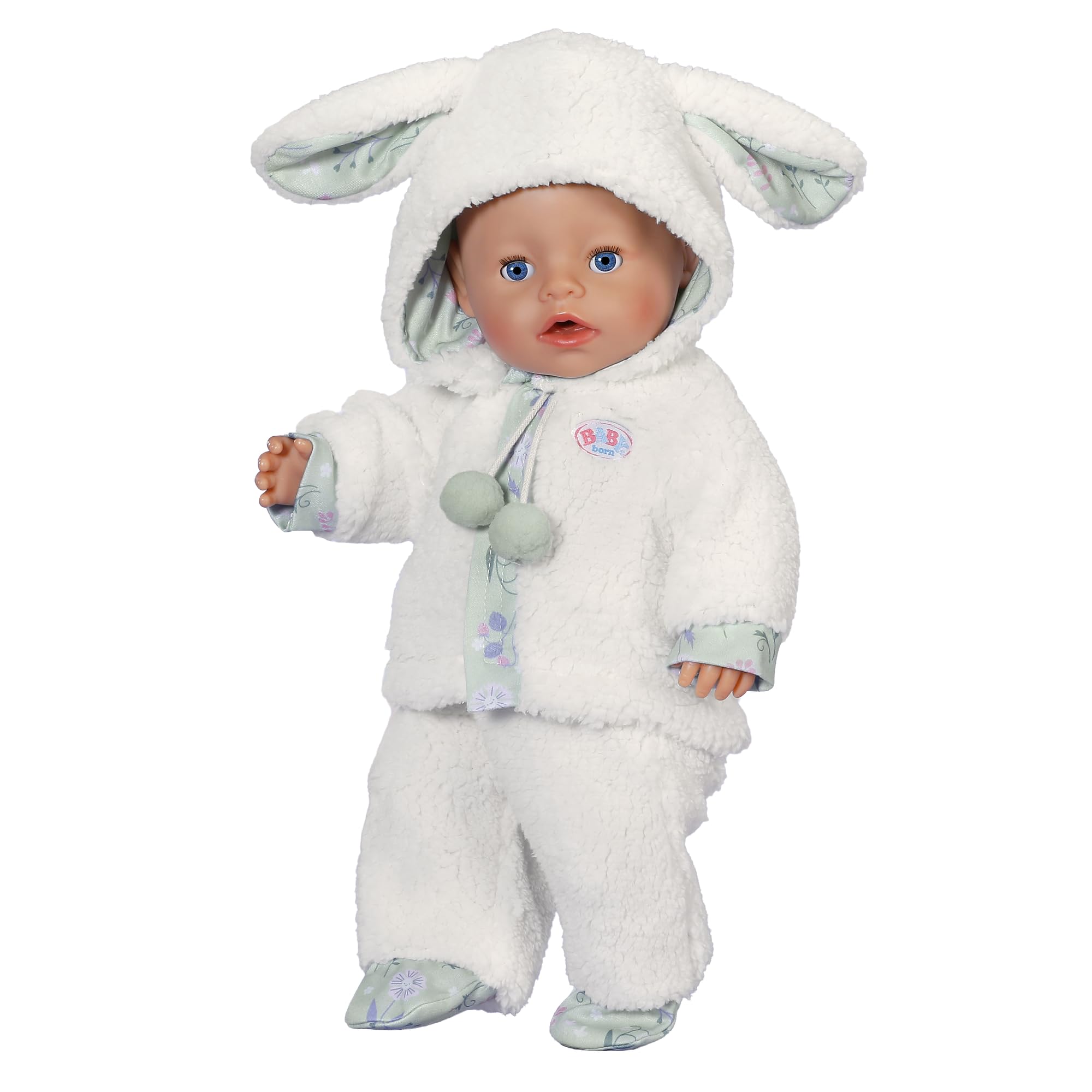 BABY born Sheep outfit with jacket, pants and hood with ears for 43cm dolls, White - Image 4