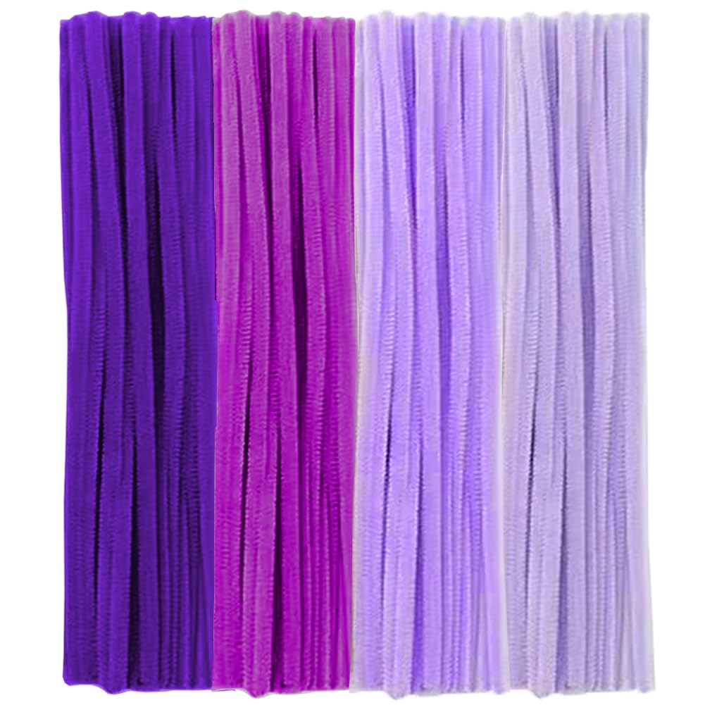 200 Stück Pfeifenreiniger, Violett Serie Pfeifenreiniger Chenilledraht 30cm, Pfeifenputzerdraht für Handwerk DIY Craft Projekte Chenilledraht Biegeplüsch zum Basteln und Dekorieren Pipe cleaner purple