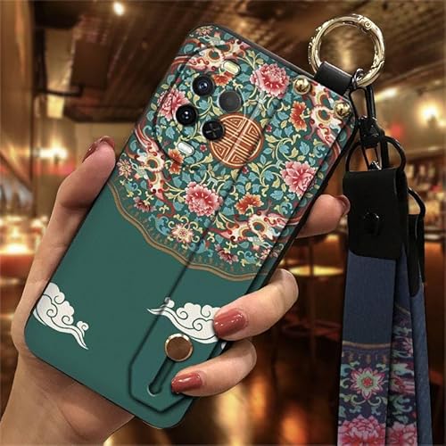 Phone Case Compatible with Huawei Nova15, Wristband Durable Anti-knock Dirt-resistant Kickstand Soft case Shockproof Silicone Ba
