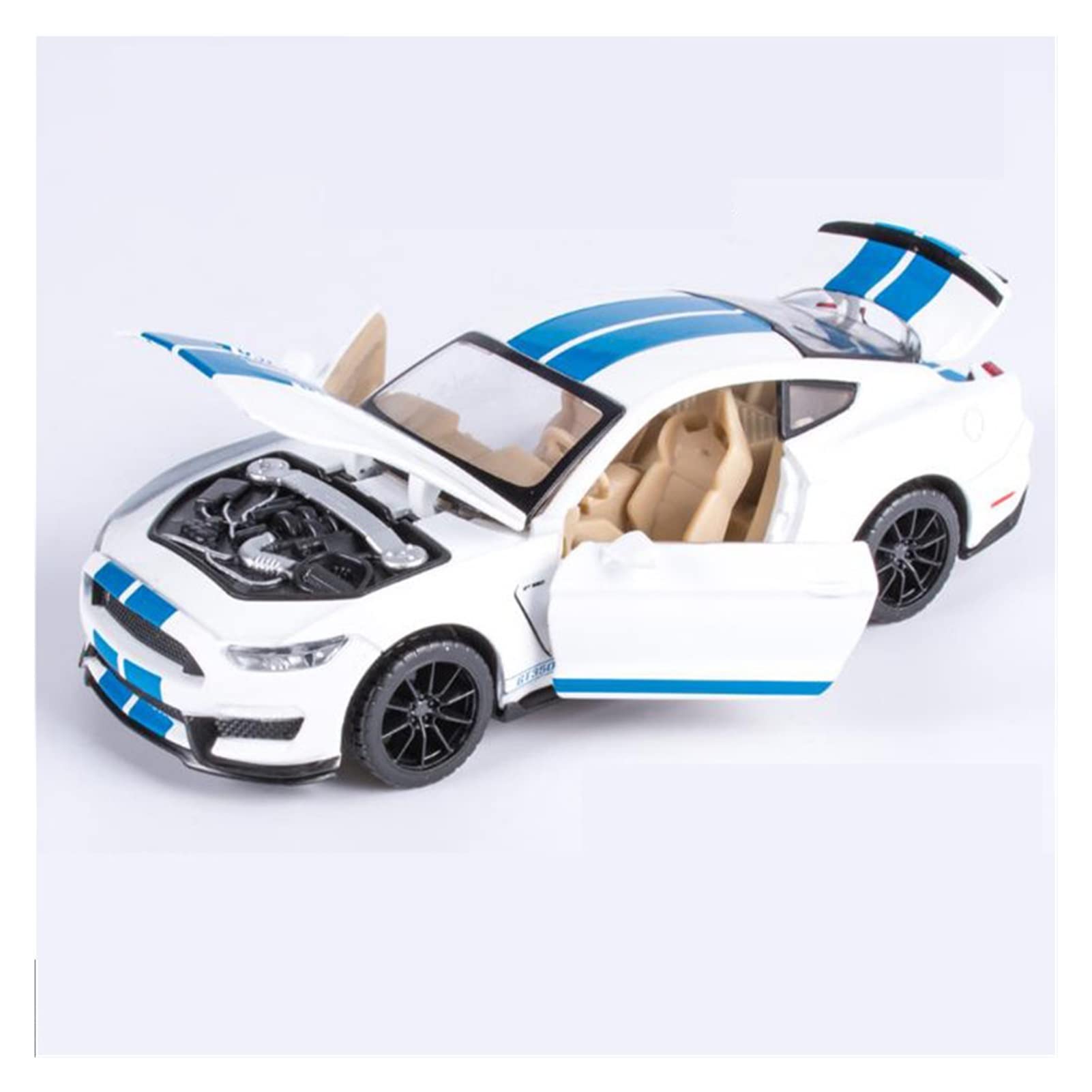 LUTPOL 1/32 for Mustang Shelby GT350 Alloy Car Toy Model A Modified Car Model Pull Back Flashing Children's Toy Gift (Color : White)