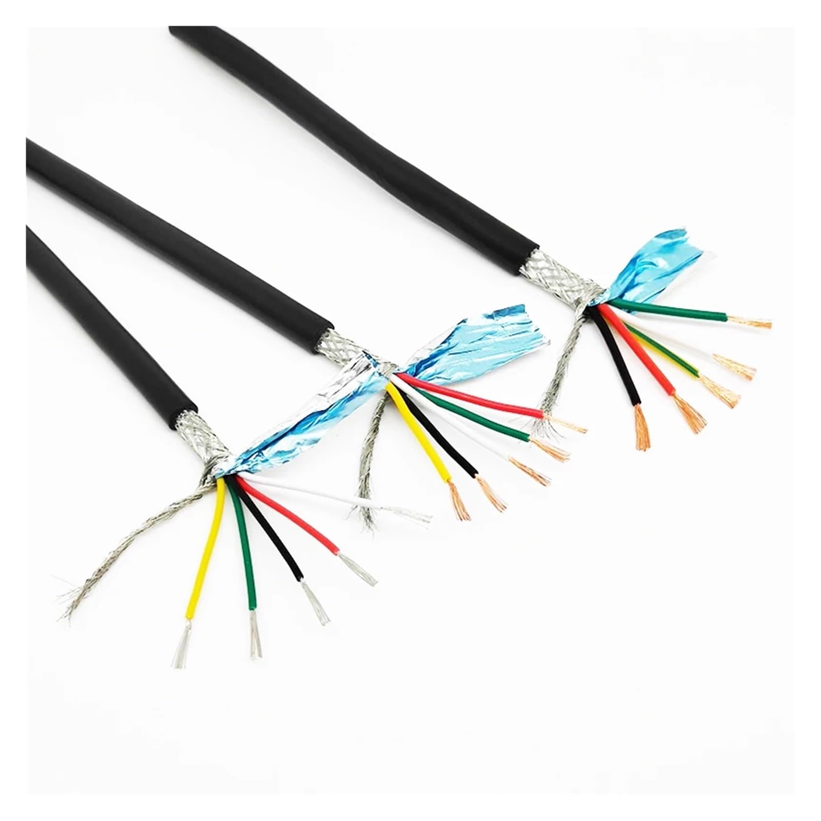 Cavo di segnale schermato, Cavo schermato RVVP a 5 conduttori 26-16AWG 1/5/10 metri Segnale di controllo audio in rame PVC nero(10 Meters,5CORES-18 AWG 0.75MM2)