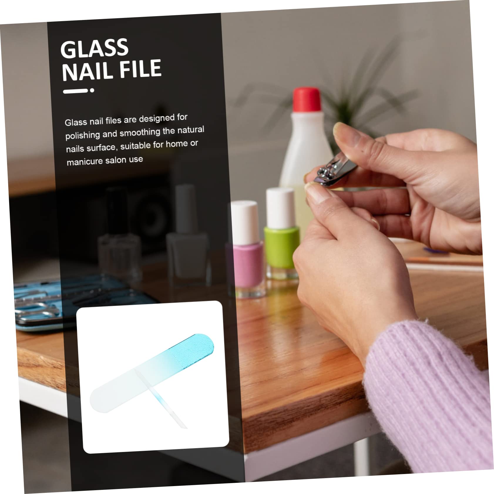 MAGICLULU 4 Sets Glasnagelfeilen Für Fingernägel Nagelpolierwerkzeuge Für Acryl-naturnägel Kompakt Für Unterwegs Nagelpflegeprodukte 2 Stück * 4
