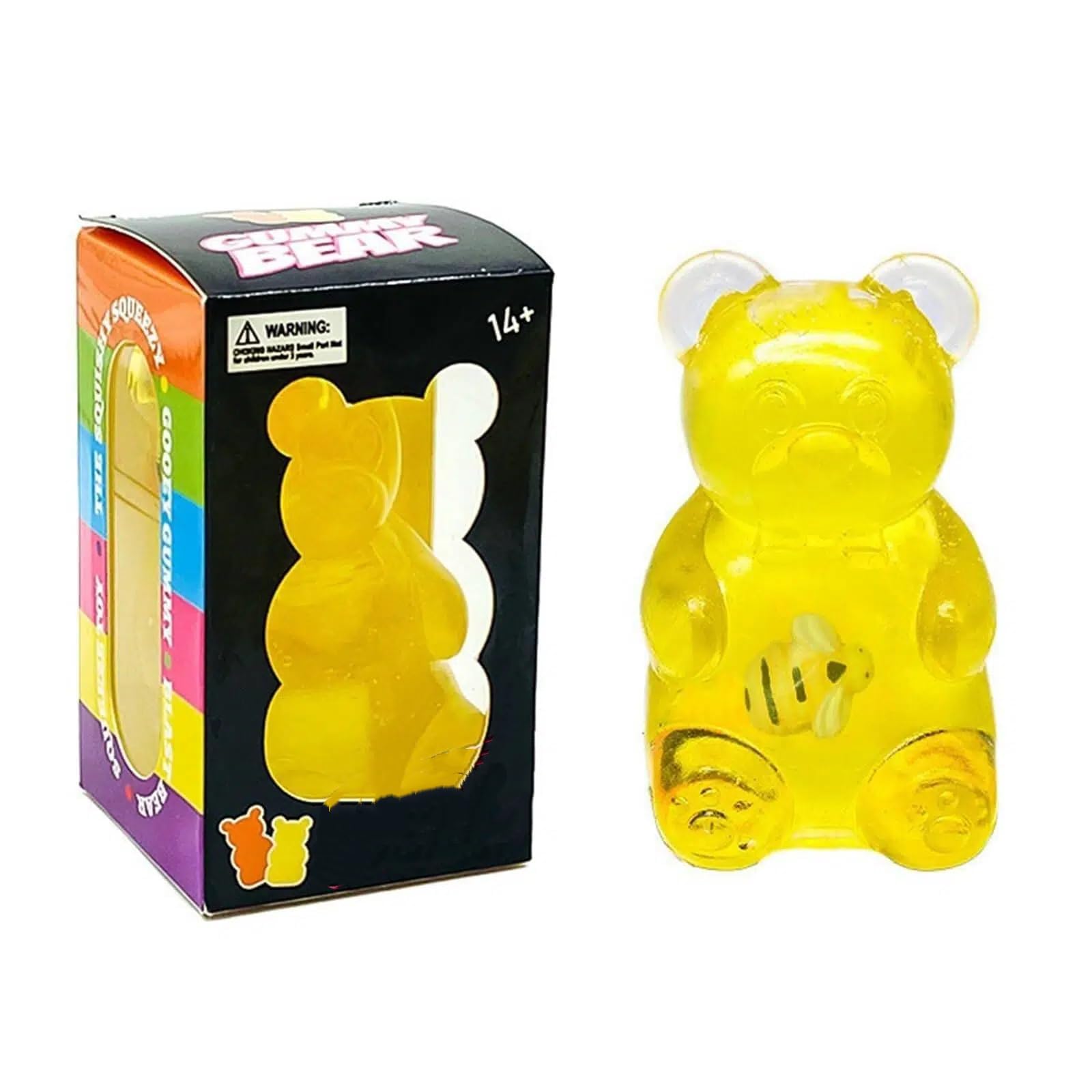 Bear Toy,Stress Bear Squishy Ball,Malt Sugar Textured Bear Squeeze Toy Fidget Squishy Toys for Anxiety Relief for Students and Adults Creative Party Filler Gift (Yellow) — image 1
