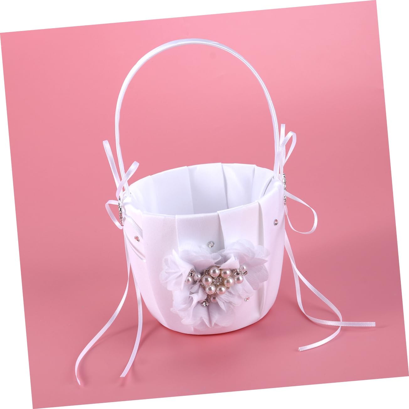 4pcs Wedding Ring Pillow White Girl Basket Girl Baskets Lace Party Signature Book Guest Book Alternatives Macrame Kits Decor Pillow Bride Autograph Bud