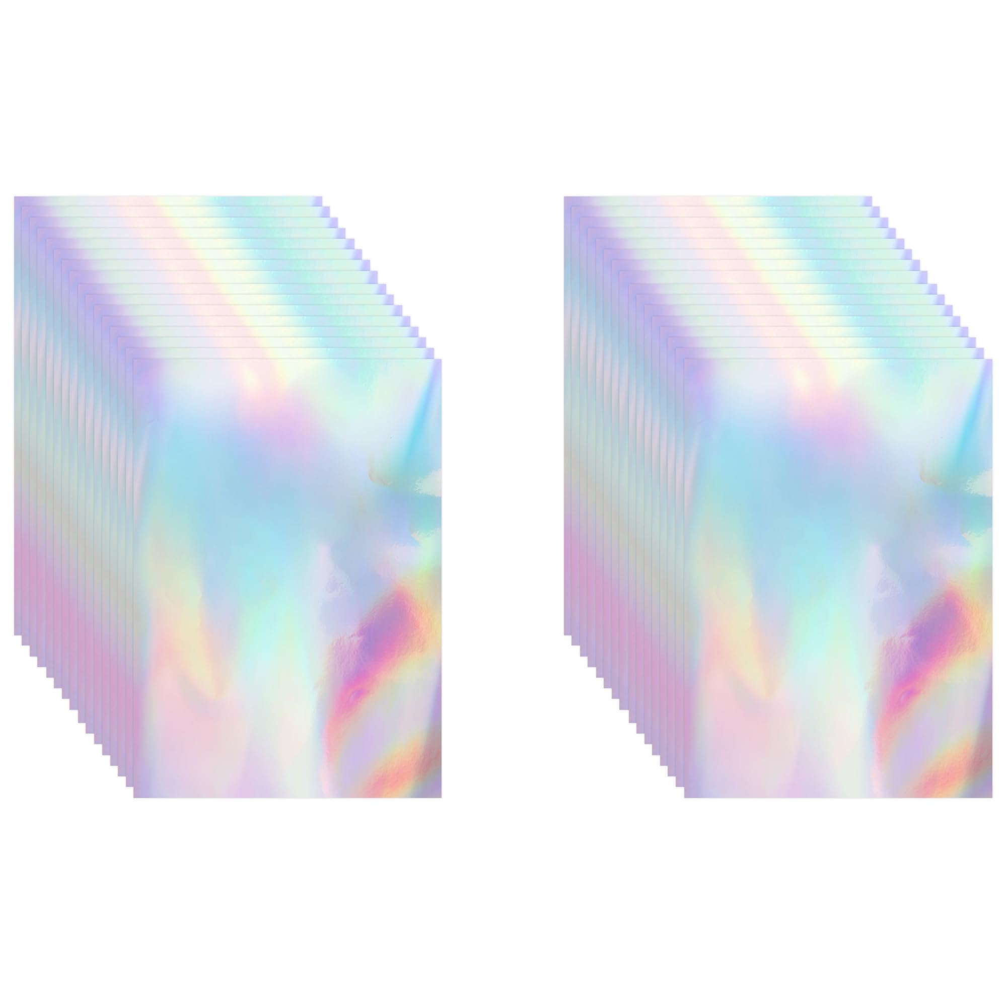YKUKIZEE 60 Sheets A4 Holographic Vinyl Sticker Paper for Printer, Shiny Self Adhesive Printer Papers, Sparkle Sticker Paper Waterproof for Inkjet Laser Printer