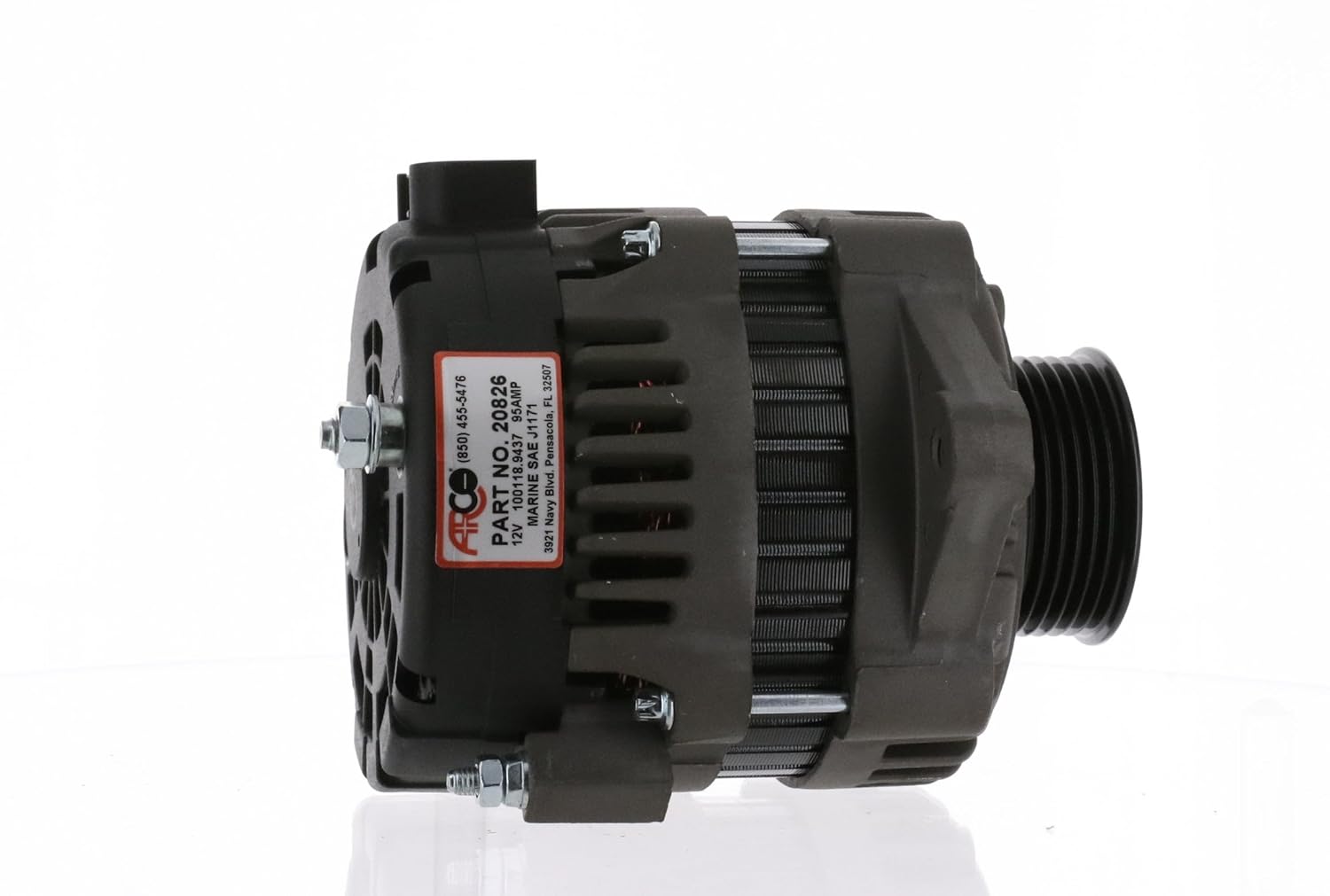 Side view of Arco Alternator 20826 with label