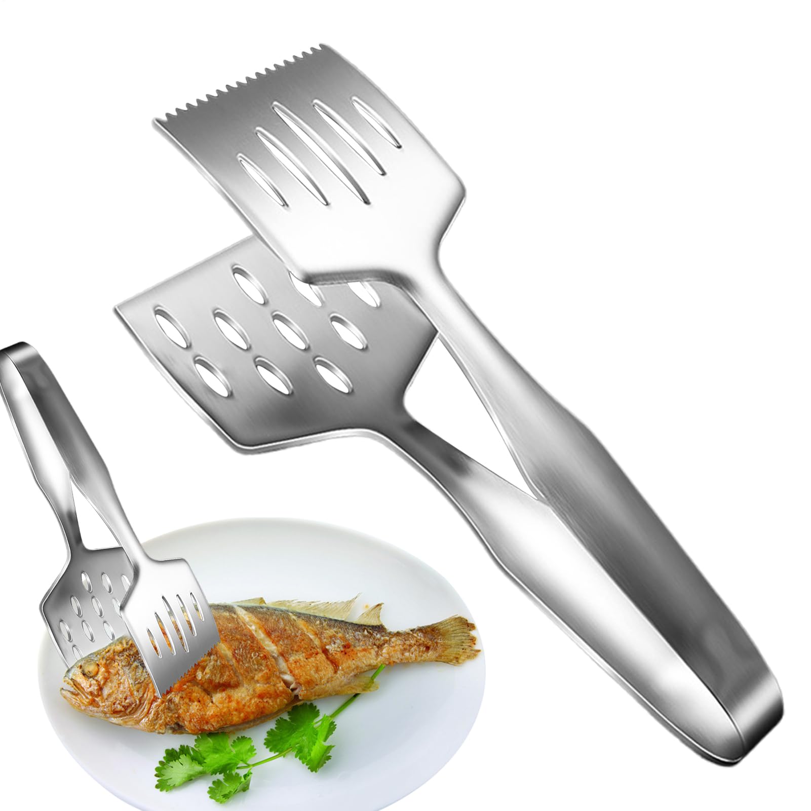 Tongs for Grilling - Metal Barbecue Tongs for Kitchen | Heat-Resistant Grilling Accessories Kitchen Utensils for Fish Steak Buffet Serving Restaurant Home Outdoor Party