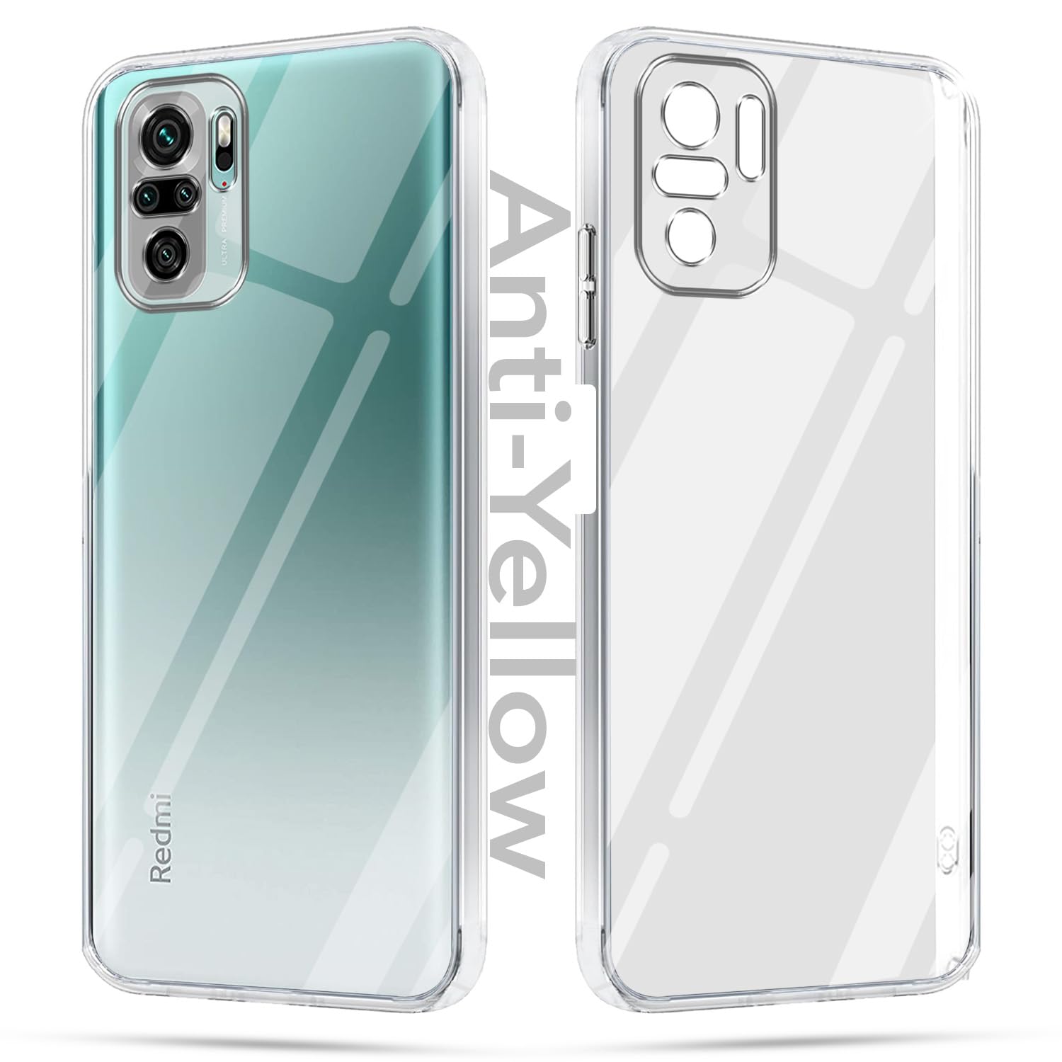 Jkobi Lifetime Anti-Yellow Clear Back Cover Case for Xiaomi Mi Redmi Note 10 | Note 10S (Sleek Hard Crystal | Shockproof and Camera Protection)