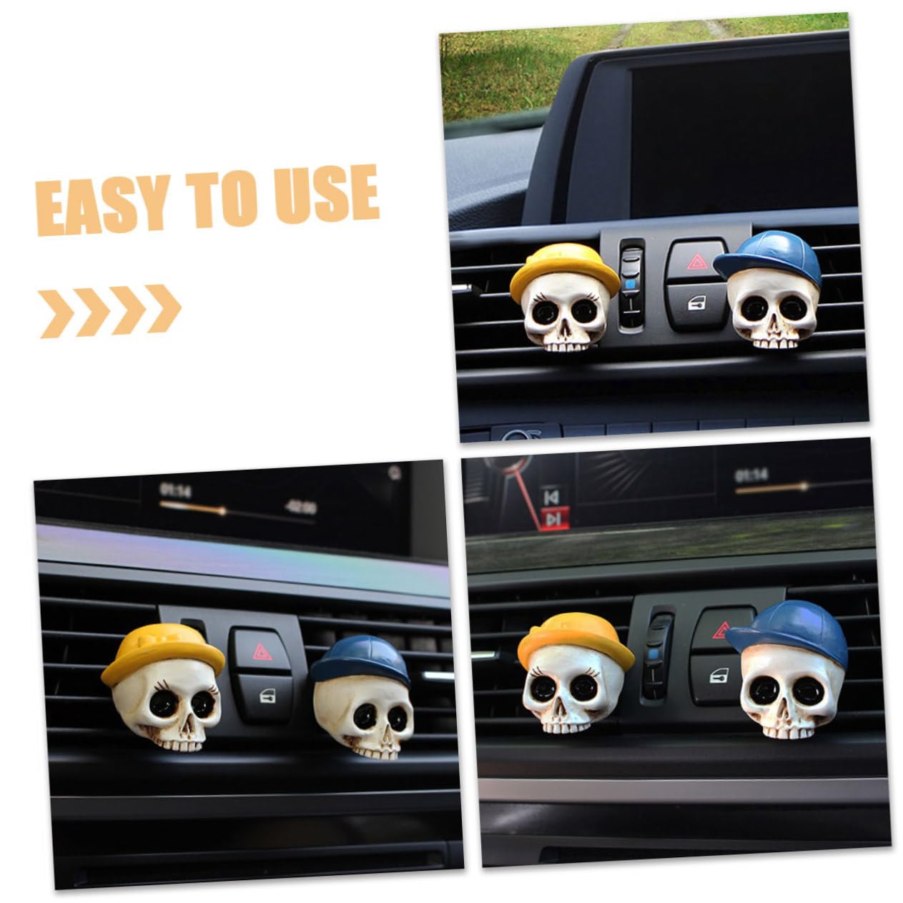 SOLUSTRE 10pezzi Clip Decorativa Per Bocchetta Auto Forma Di Teschio Da Accessori Per Interni Auto Di Halloween Atmosfera Festiva Casa e Ufficio