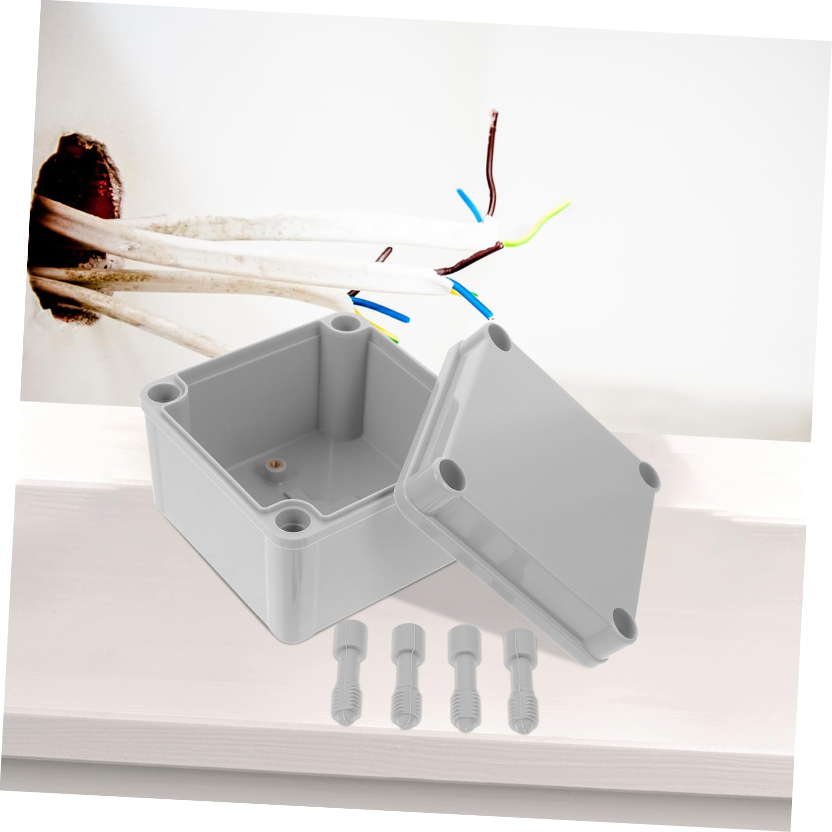 SOLUSTRE 4stücke Junction Box Für Kabel Wetterfeste Wasserdichte Kunststoffbox Für Outdoor-anwendungen Für Elektroinstallationen Und Lichtprojekte Hohe Schlagfestigkeit Und Einfache