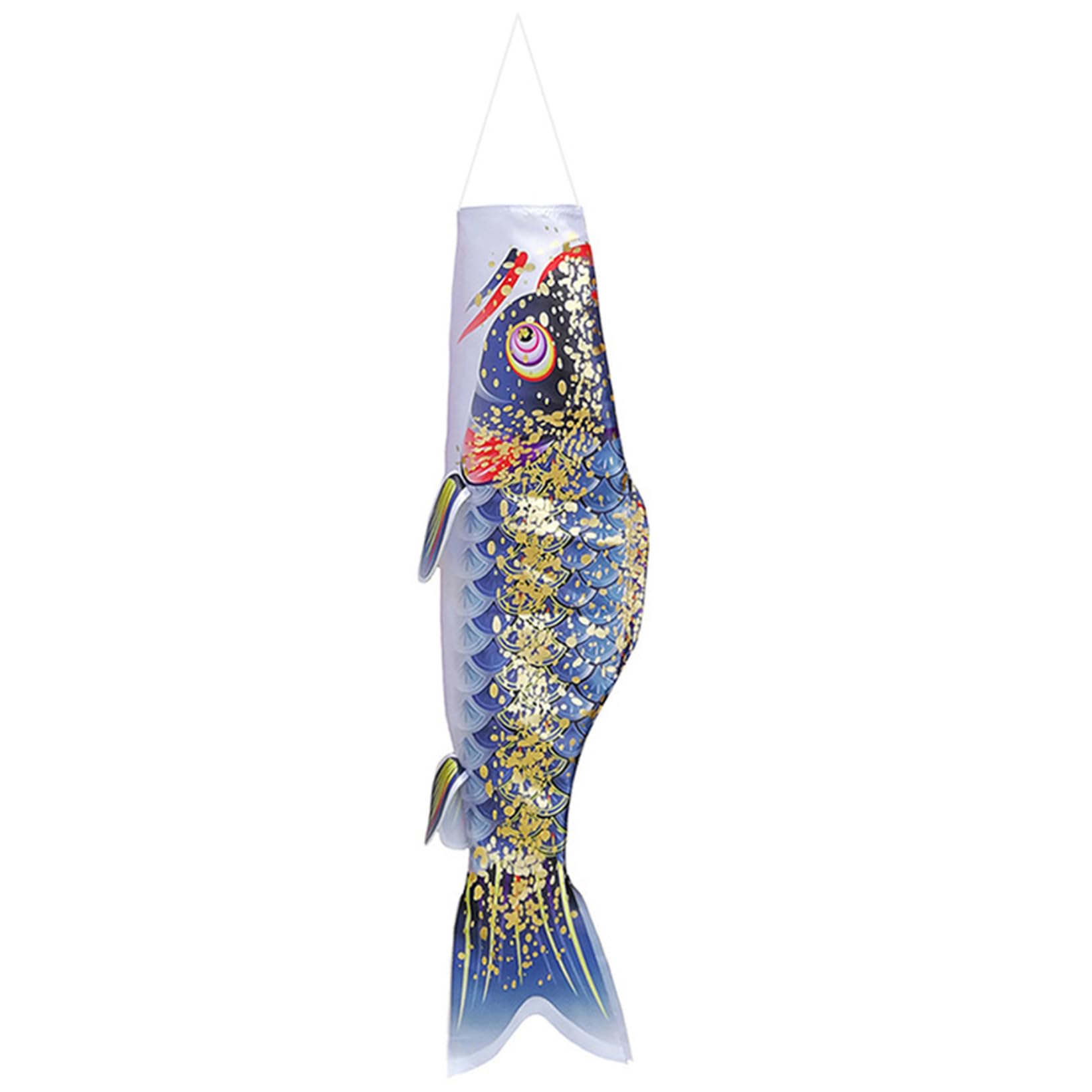 Windsock Wind Sock, Japanese Carp 27.6 Inch 3D Hot Stamping Windsock Banners Hanging Japanese Garden Decor, For Izakaya Room Outdoor Yard Decoration, Black