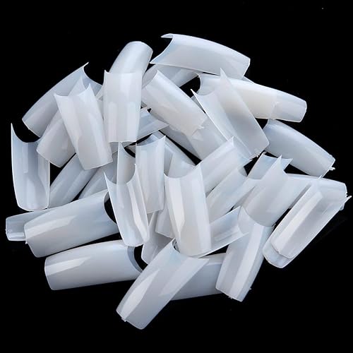 Miniatura 2 de Makartt Paquete de puntas de uñas, gel de pegamento de uñas, uñas francesas de media cubierta, uñas acrílicas naturales para mujeres, 500 unidades