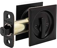 Vista 3 de Stone Harbor Hardware Cerradura de puerta de bolsillo cuadrada contemporánea, función de privacidad, fondo de 2-3/8", bronce vintage