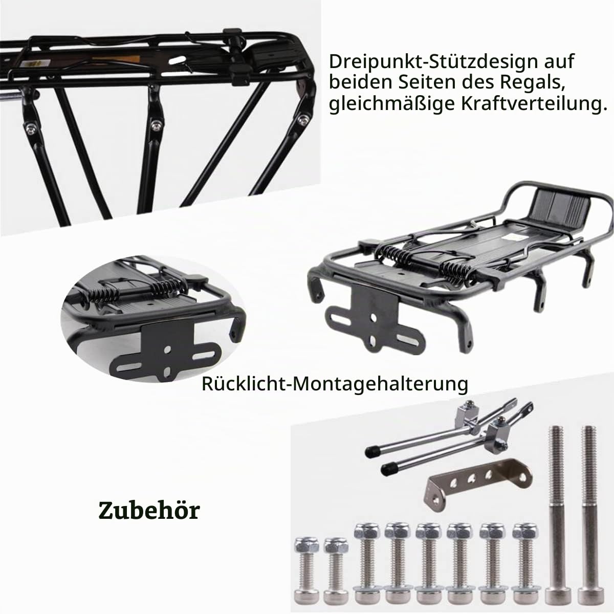ETOPARS Fahrrad Heckträger Touring Carrier Cargo Frame-Mounted für Mountainbike Schwerere Oberseite Lasten
