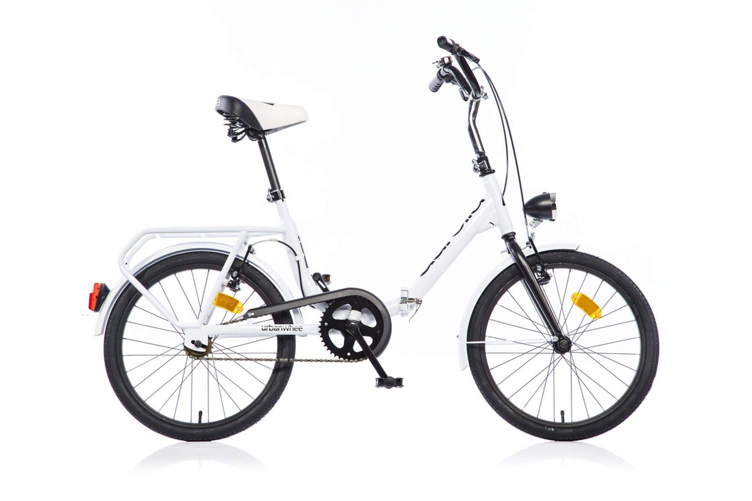 Dino Bikes Bicicletta Pieghevole Bianca in Acciaio 20 Pollici per Adulti