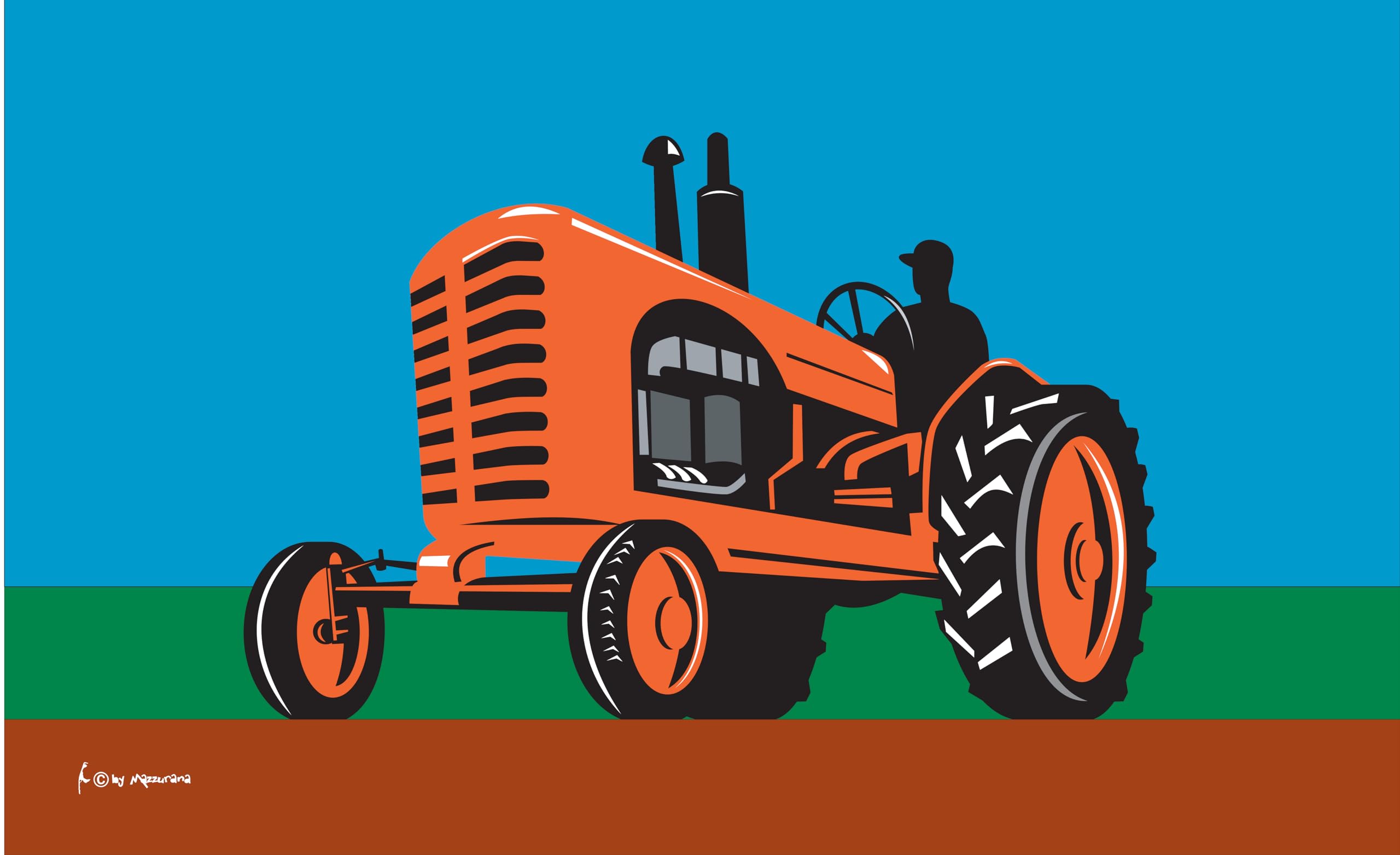 Drapeau de tracteur vintage 150x90 cm idéal pour déco garage rétro