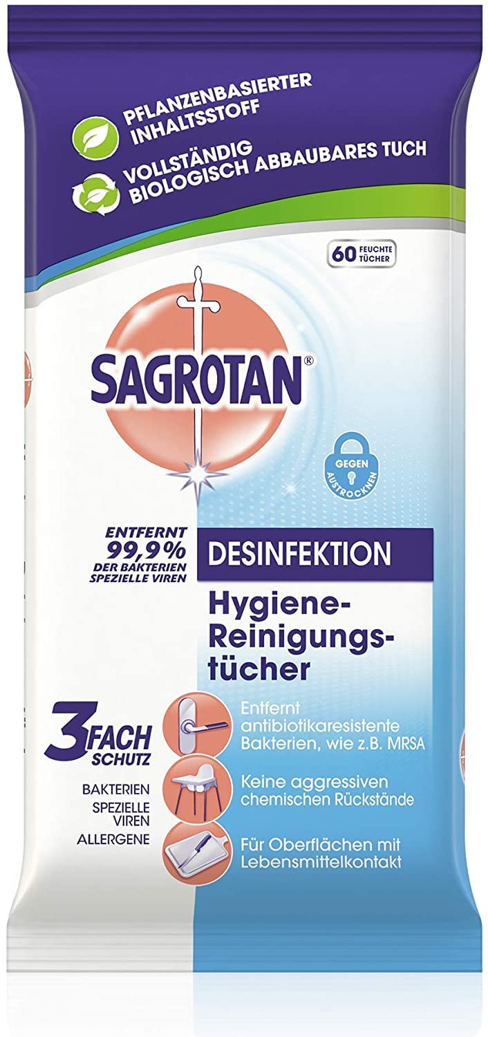 Sagrotan Hygiene-Reinigungstücher 10x60 Stück