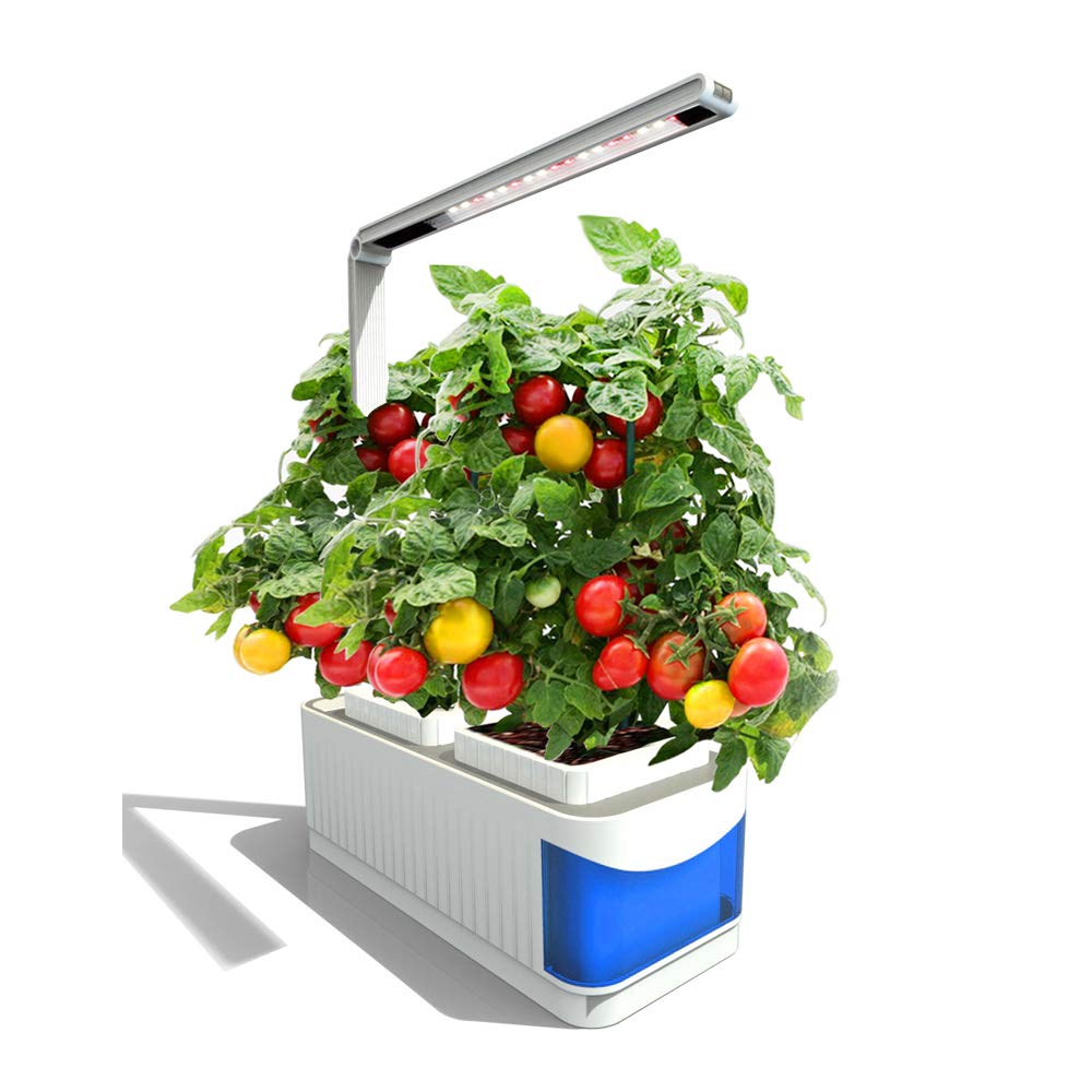 Lámpara de cultivo para plantas de interior, luz LED hidropónica, 5 niveles regulables, ajustable de 360 grados con temporizador, espectro completo de luz, plantas vegetales