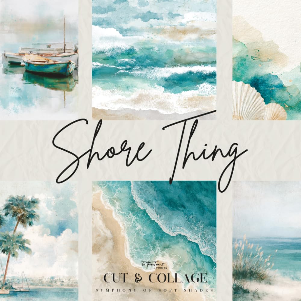 Shore Thing Cut & Collage: Minimalist Coastal Pastel Watercolor Ephemera Paper Collection for Scrapbooking, Journaling, and Creative Projects