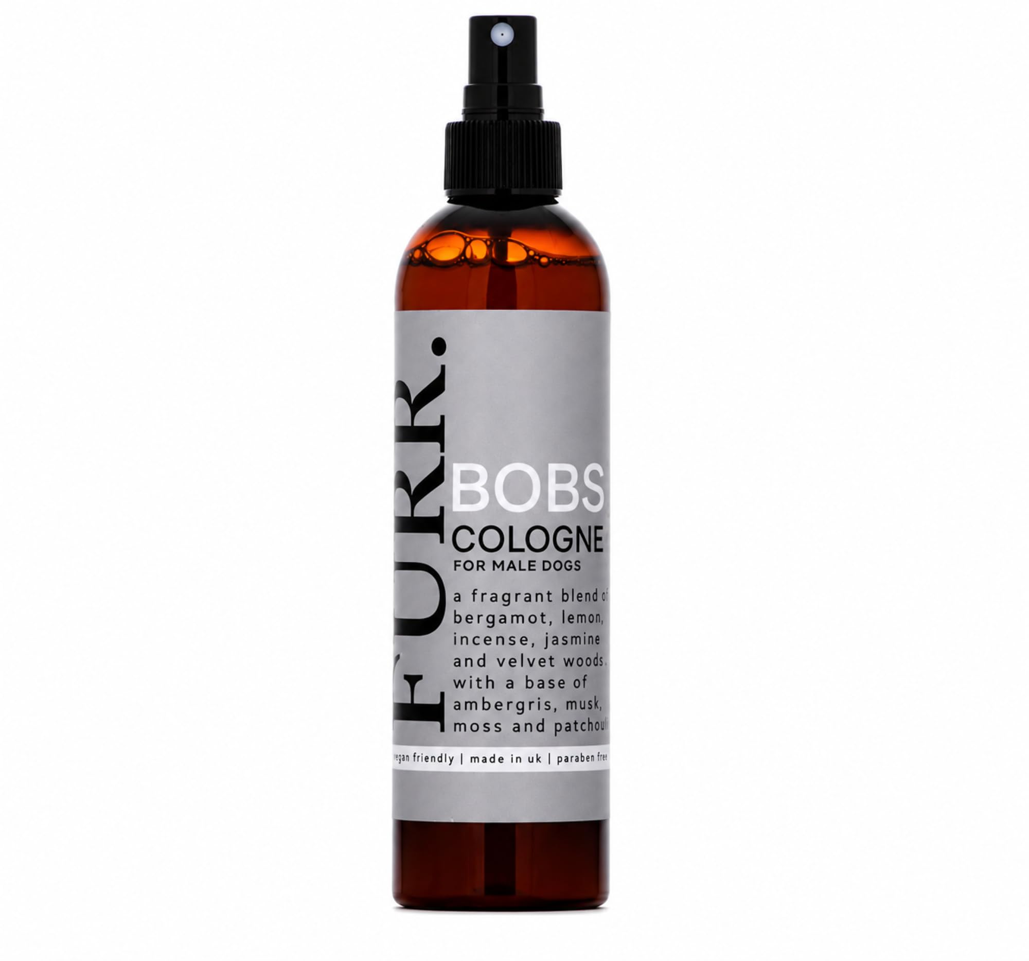 FURR Bob’s Cologne for Male Dogs 250ml – Long Lasting Natural Fragrance with Aloe Vera, Vitamin E & Hyaluronic Acid – Safe, Vegan, Gentle Coat Spray Made in UK – Sophisticated Masculine Scent