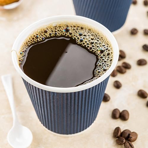 Vista 313 de Vasos de café de papel aislado de pared corrugada, 8 oz, Anaranjado