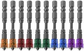 Magnetic Screwdriver Bits, 10Pcs 65mm PH2 Screwdriver Bits, Phillips Screwdriver Bit Holder, 1/4 Inch Hex Shank, Cross Head Single Head Electric Power Driver Bit Set for Drywall