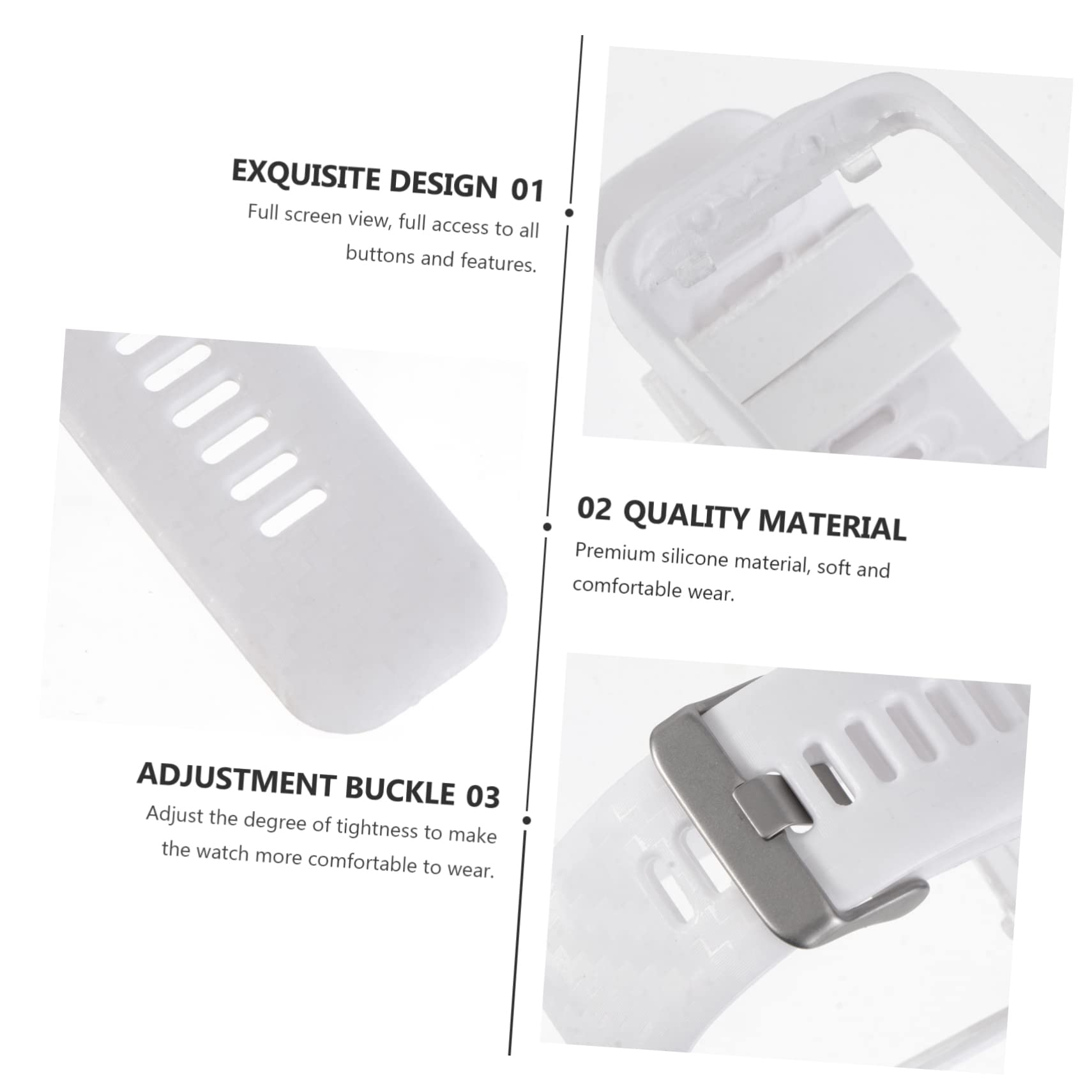 Housoutil Lot De 3 Bracelets De Rechange Pour Montre Connectée Grainé Boutons Entièrement Accessibles Installation Facile