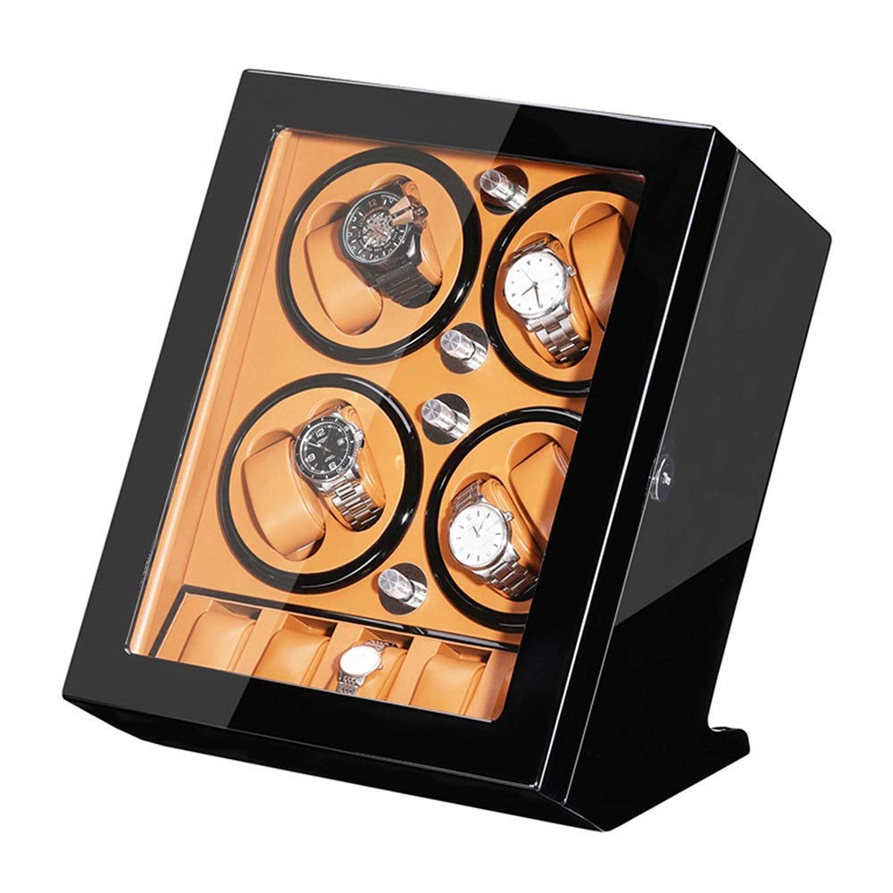 OLSKFUH Automatic Watch Winder Box For 8 Watch + 5 Storage Piano Paint Finish Watch Display Box Quiet Motor For Man Women Watches,C
