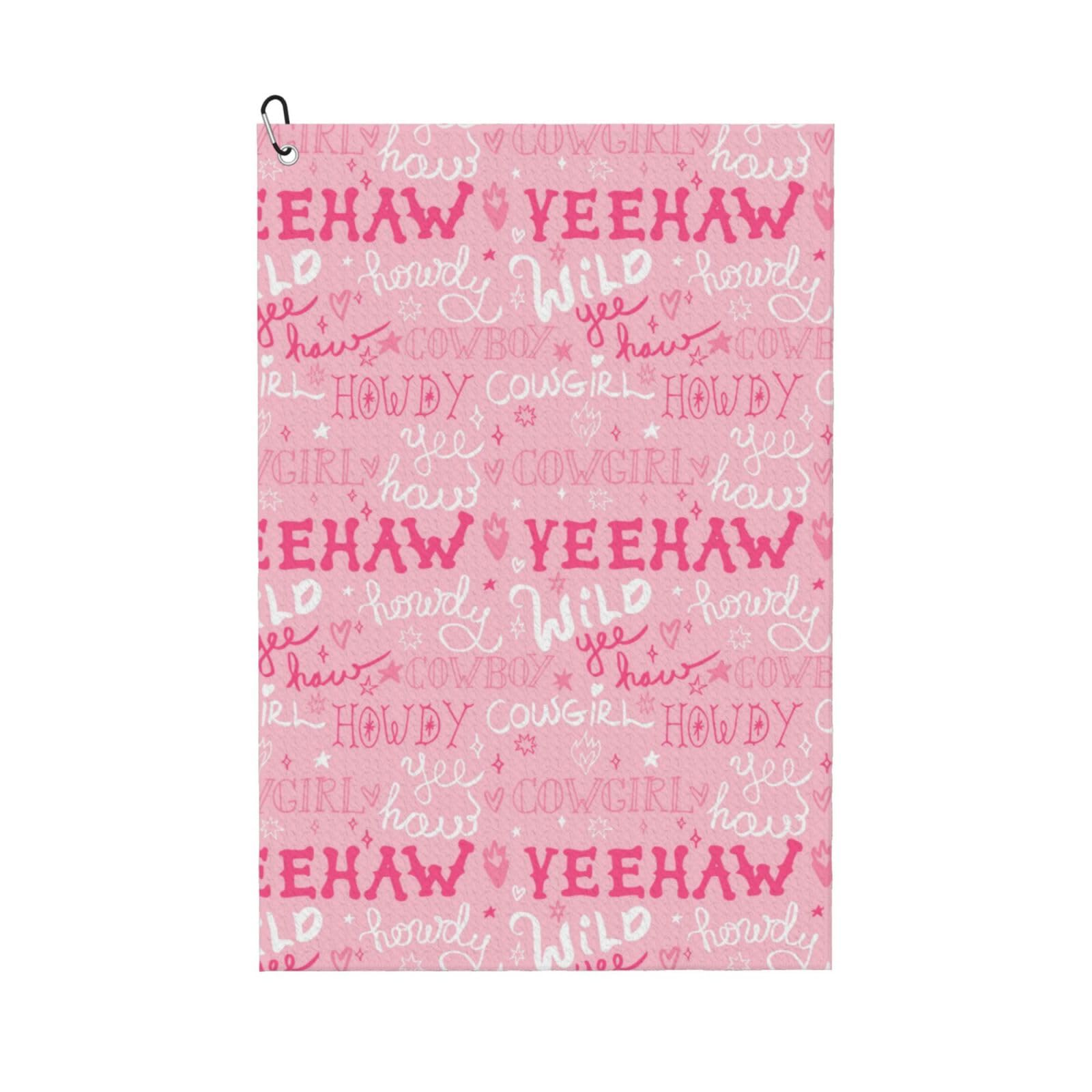 AOOEDM Western Cowgirl Print Golf Towel with Carabiner Clip Absorbent Microfiber Golf Towel for Cleaning Golf Ball Club Putter Iron for Golf Bag Trolly Belt Loop 16" X 24"