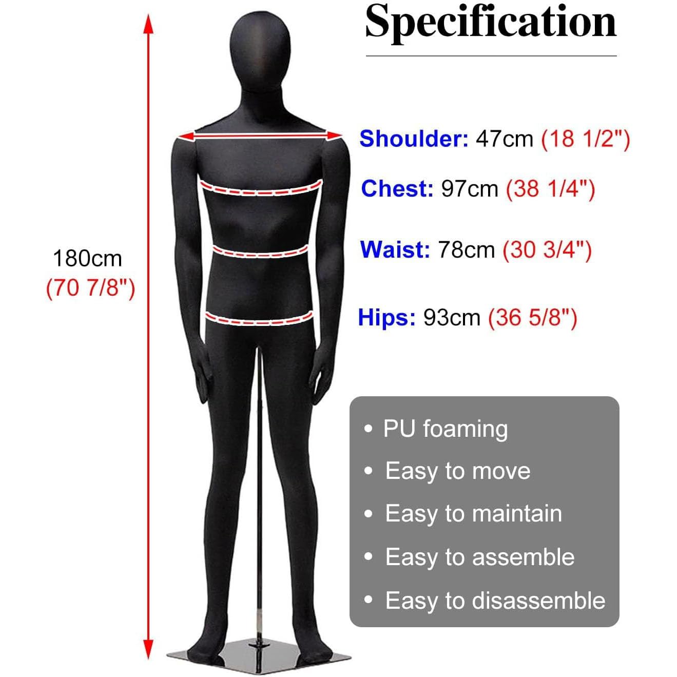 Amazon.co.jp: ポーズ可能なマネキン全身、柔軟なドレスフォーム