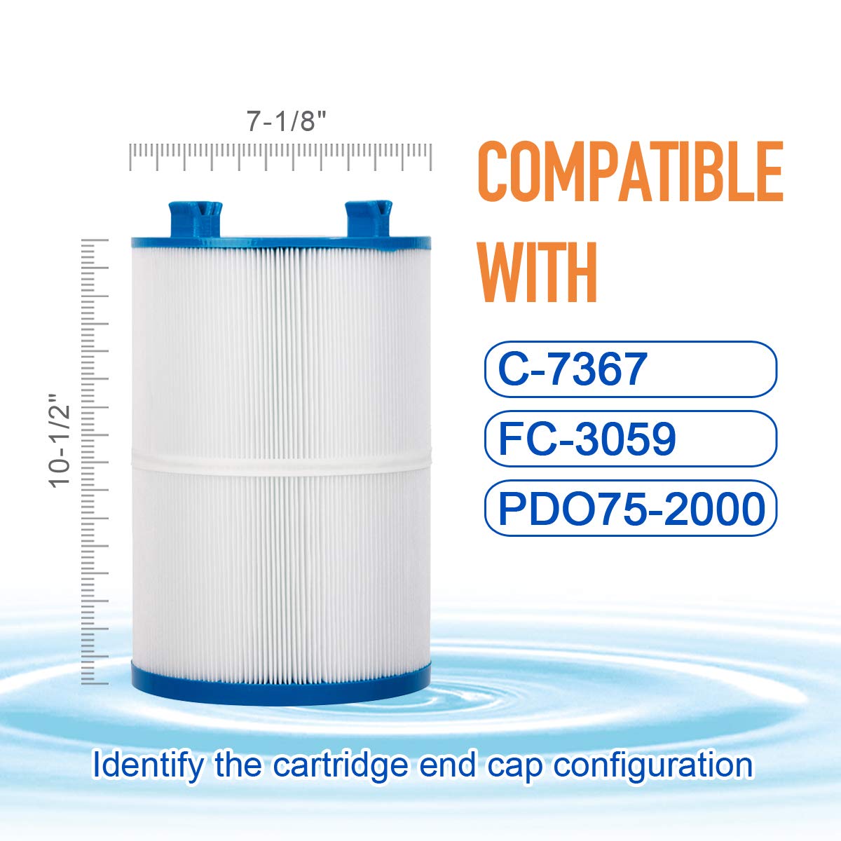 ZOTEE Filters 75 sq.ft.Pool Filter Replaces Dimension One 1561-00, PDO75-2000, Filbur FC-3059, C-7367, Darlly 70759,PDO75-2000, Baleen Filters AK-60035, Hot Springs Spa Filters, 1 Pack