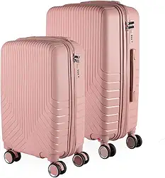 Cj Malas Polipropileno 2 Peças P e M com Rodas 360 França - AeroMalas (Rose)