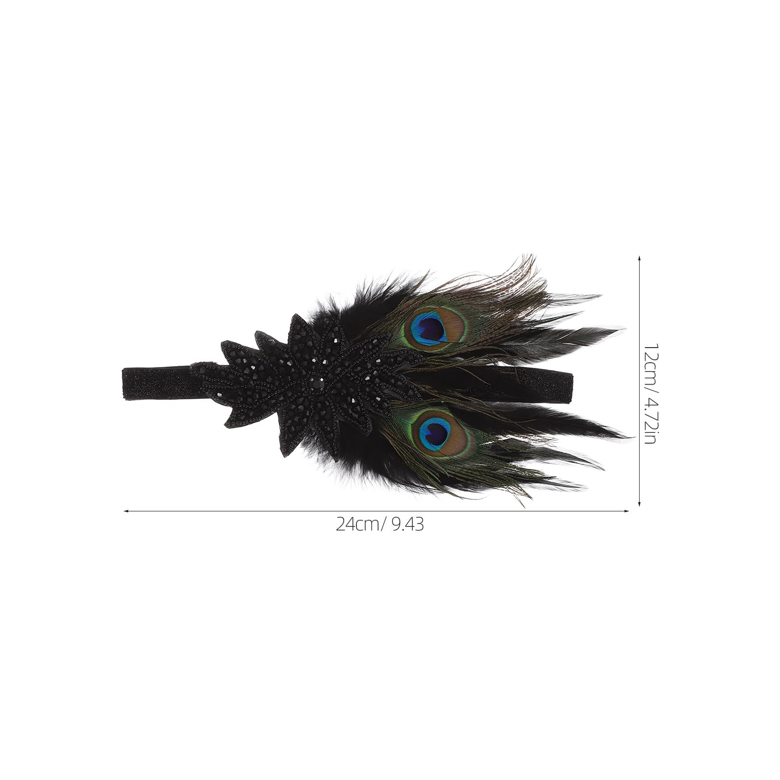 Lurrose Peacock Hairband Vintage 1920s Peacock Flapper Headband Hair Accessories for Women Cosplay Masquerade Dance Costume Party - Image 2