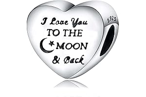 Mom Mouse Heart Charm for Bracelets, 925 Sterling Silver Love You to...