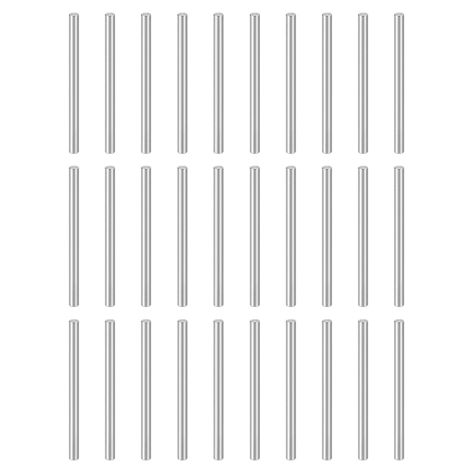 sourcing map 55pcs Dowel Pins, M3 x 45mm 304 Stainless Steel Cylindrical Shelf Support Peg Pin Rod Fasten Elements for Metal Devices Wood Furniture DIY Installation, Silver
