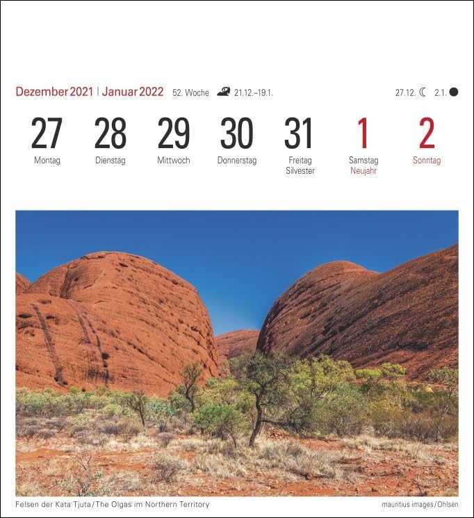 Australien Kalender 2022: Sehnsuchtskalender, 53 Postkarten