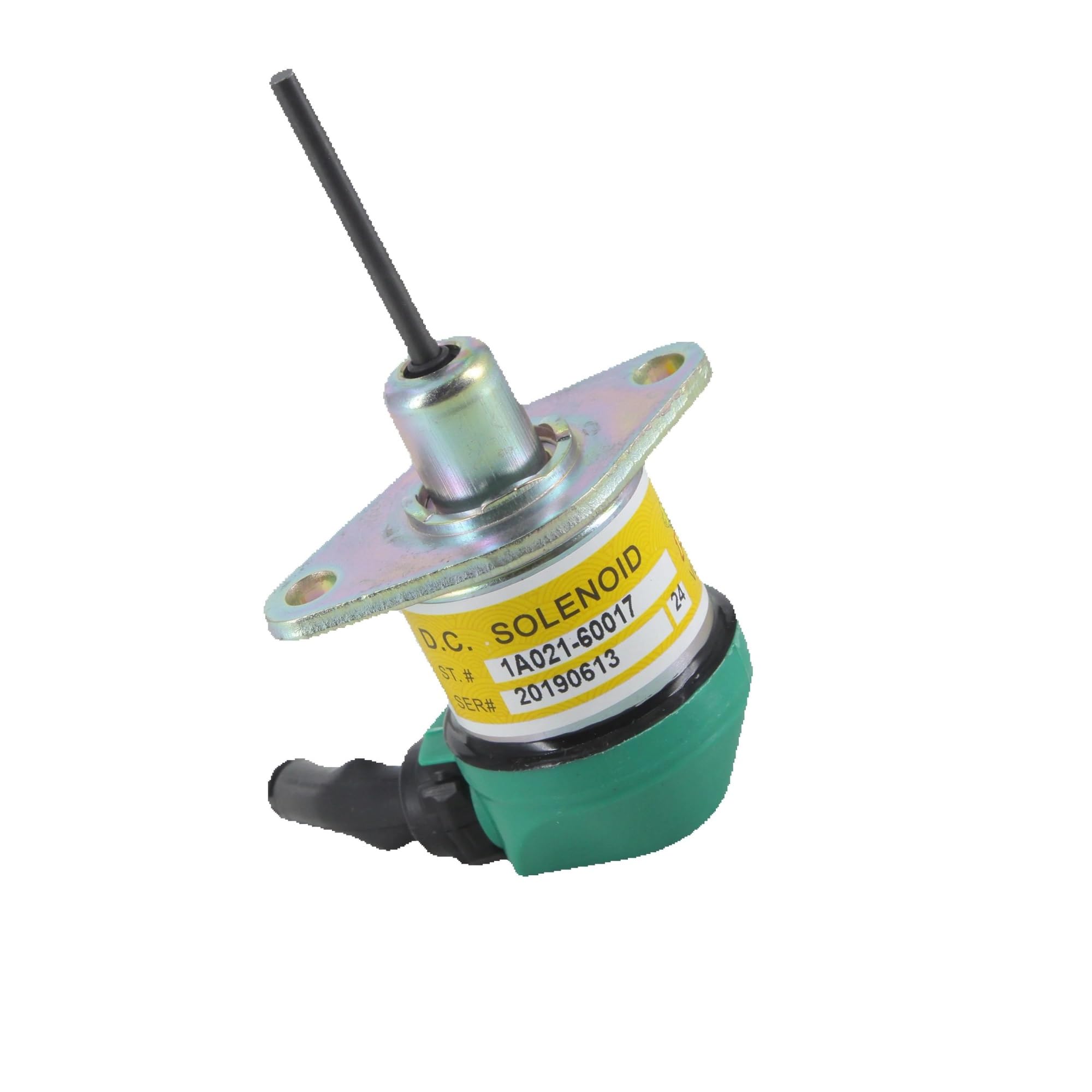 Solenoide de corte de combustible Solenoide de parada de combustible (12 V/24 V, 17208-60015), compatible con el solenoide de apagado de llama Kubota 1A021-60017(1A021-60017 12V)
