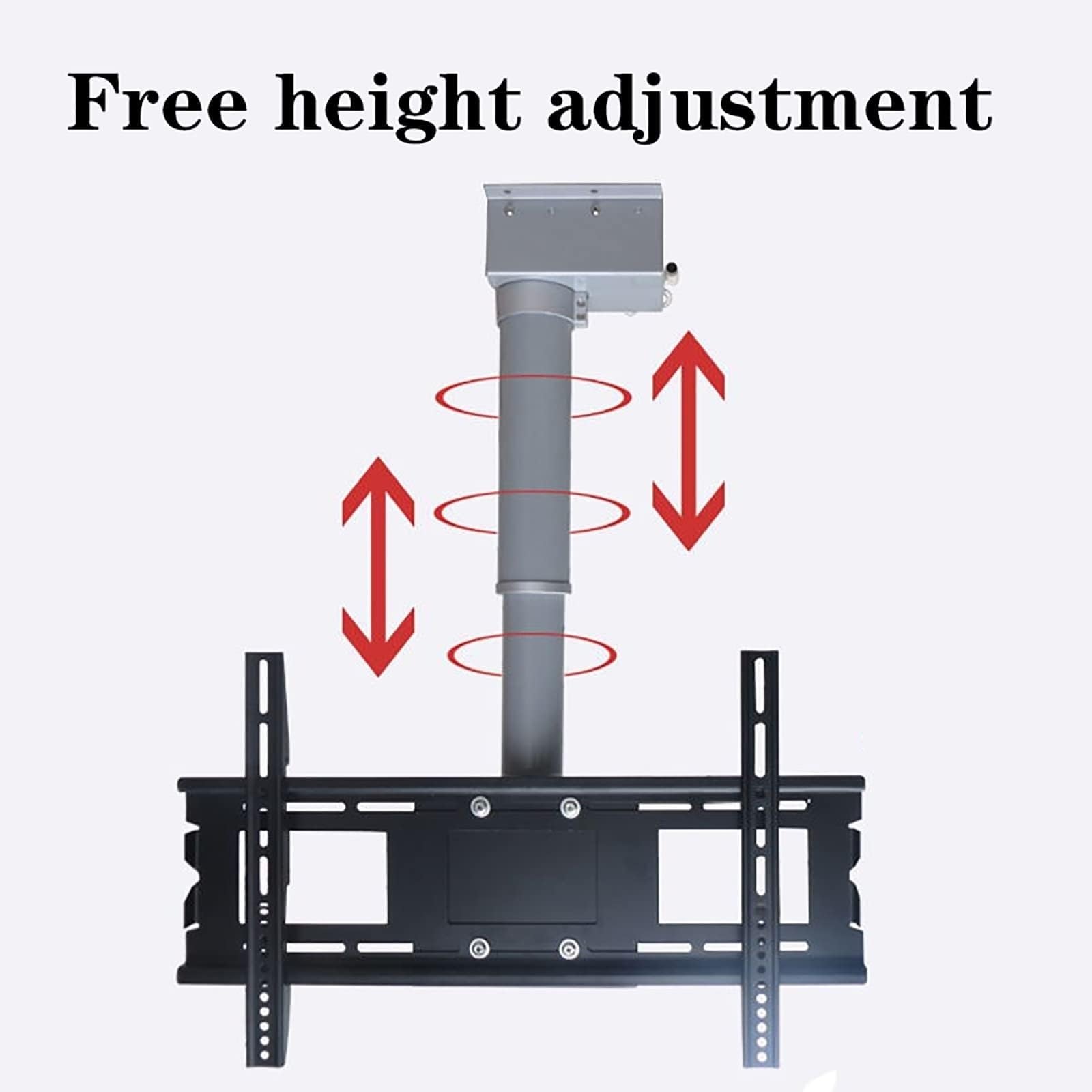 Soporte Motorizado para Televisores LCD De Techo - Elevador Eléctrico Telescópico para TV, Soporte De Techo Ajustable con Mando A Distancia, Rotación Manual De 360°(70cm)