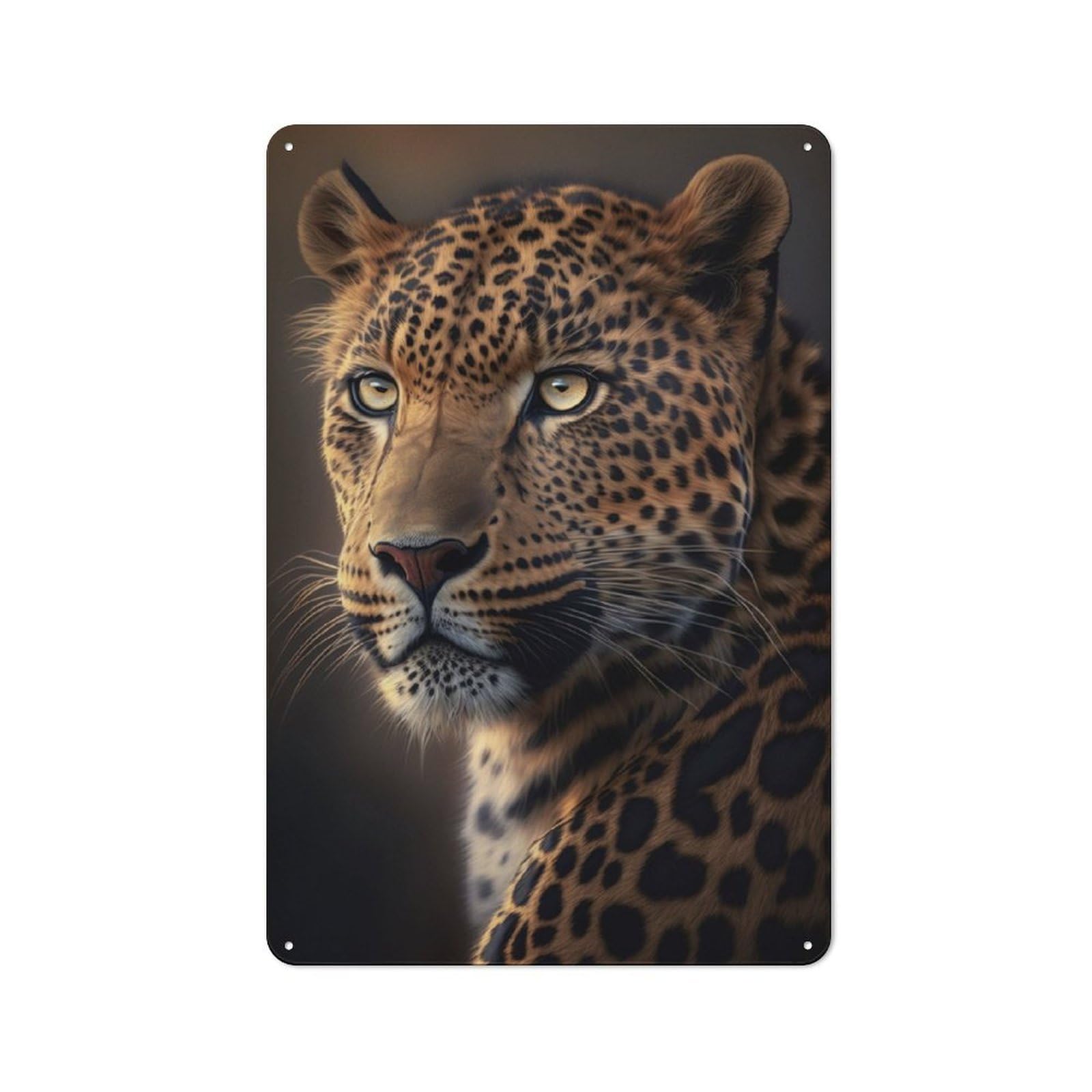 Junmoney Leopard Ai Generative Retro Tin Sign 30X20cm For Man Cave Or Games Room, For Collectors Decorating Games Rooms And Man Caves
