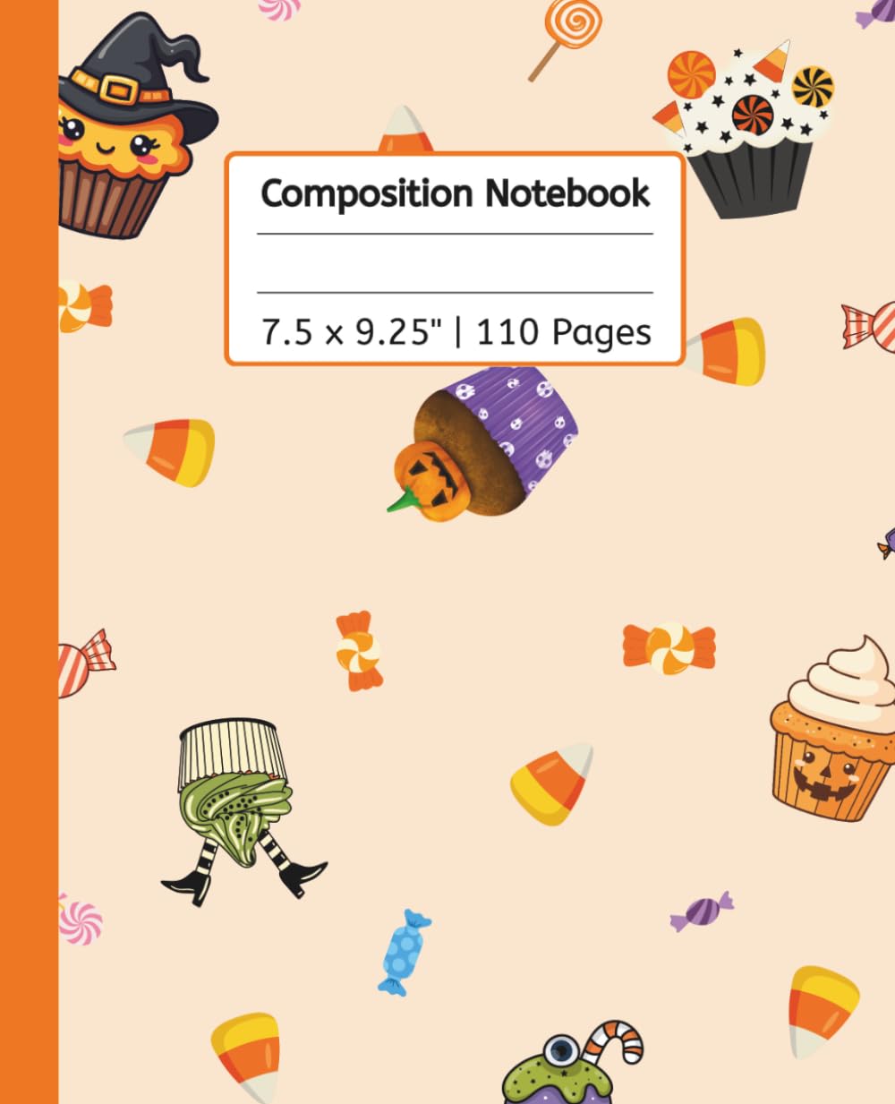 Composition Notebook: Cute Halloween Treats Journal for kids | 110 pages, 7.5 x 9.25"