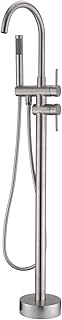 25 Modern Bathroom Ideas That Redefine Minimal and Sophisticated Design 79 Freestanding Tub Filler Bathtub Faucet Brushed Nickel Floor Mounted Fauc...