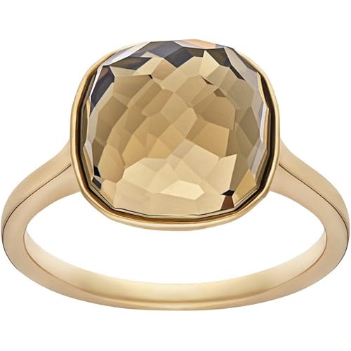 Swarovski Dot Ring, Brown Crystal, Gold-plated