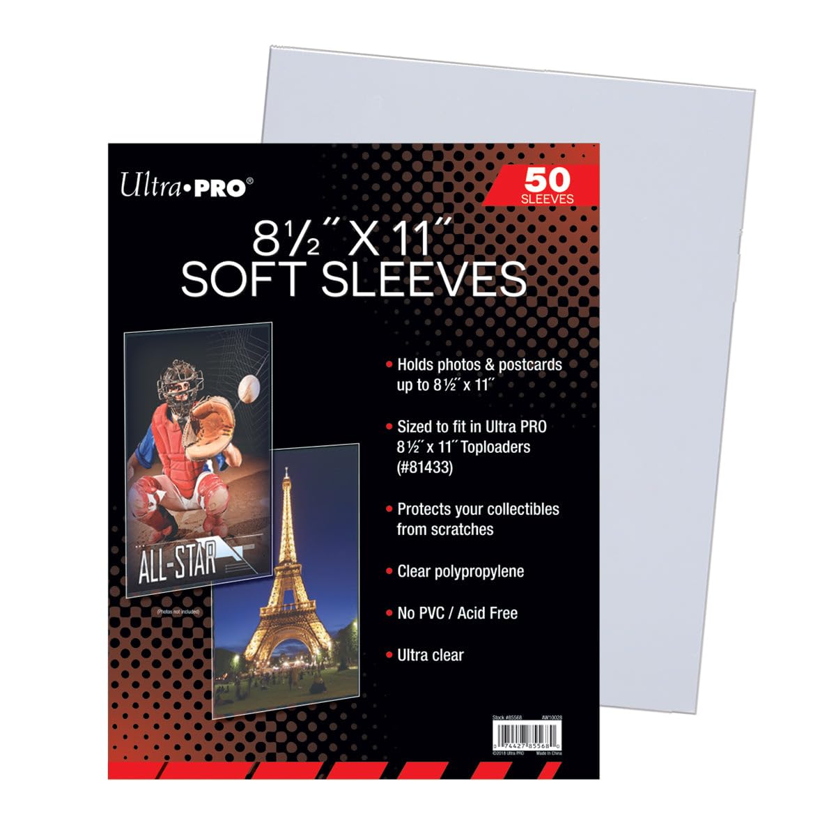 Ultra Pro 8 1/2" x 11" Soft Sleeves (50), clear