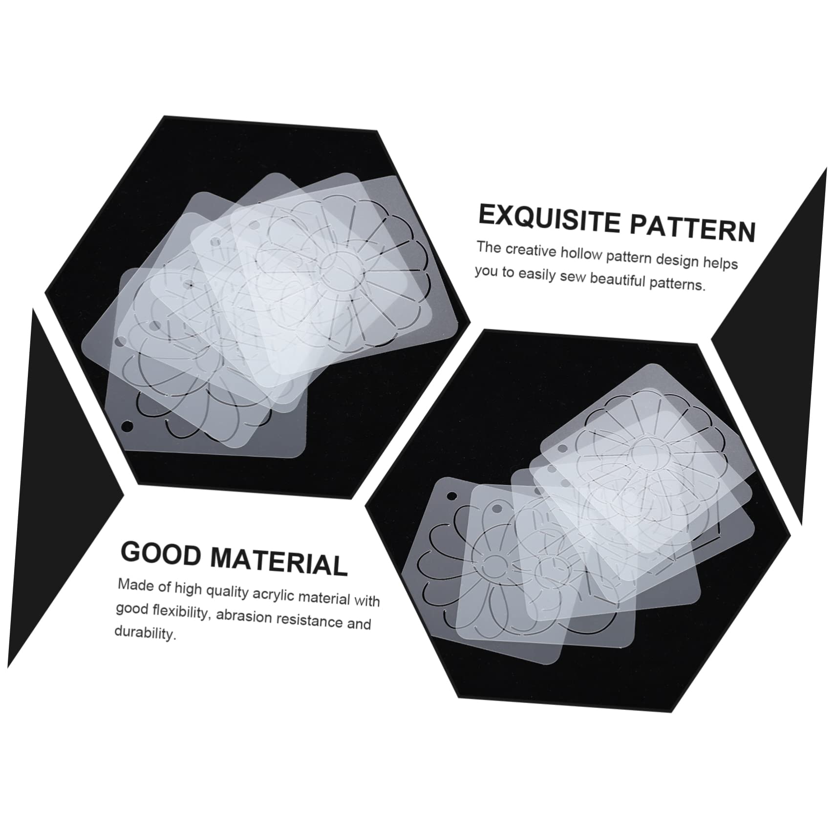 VILLCASE 2sets Multi-Functional Quilting Templates for Clothing Stencils Embroidery Stitch 6pcs*2
