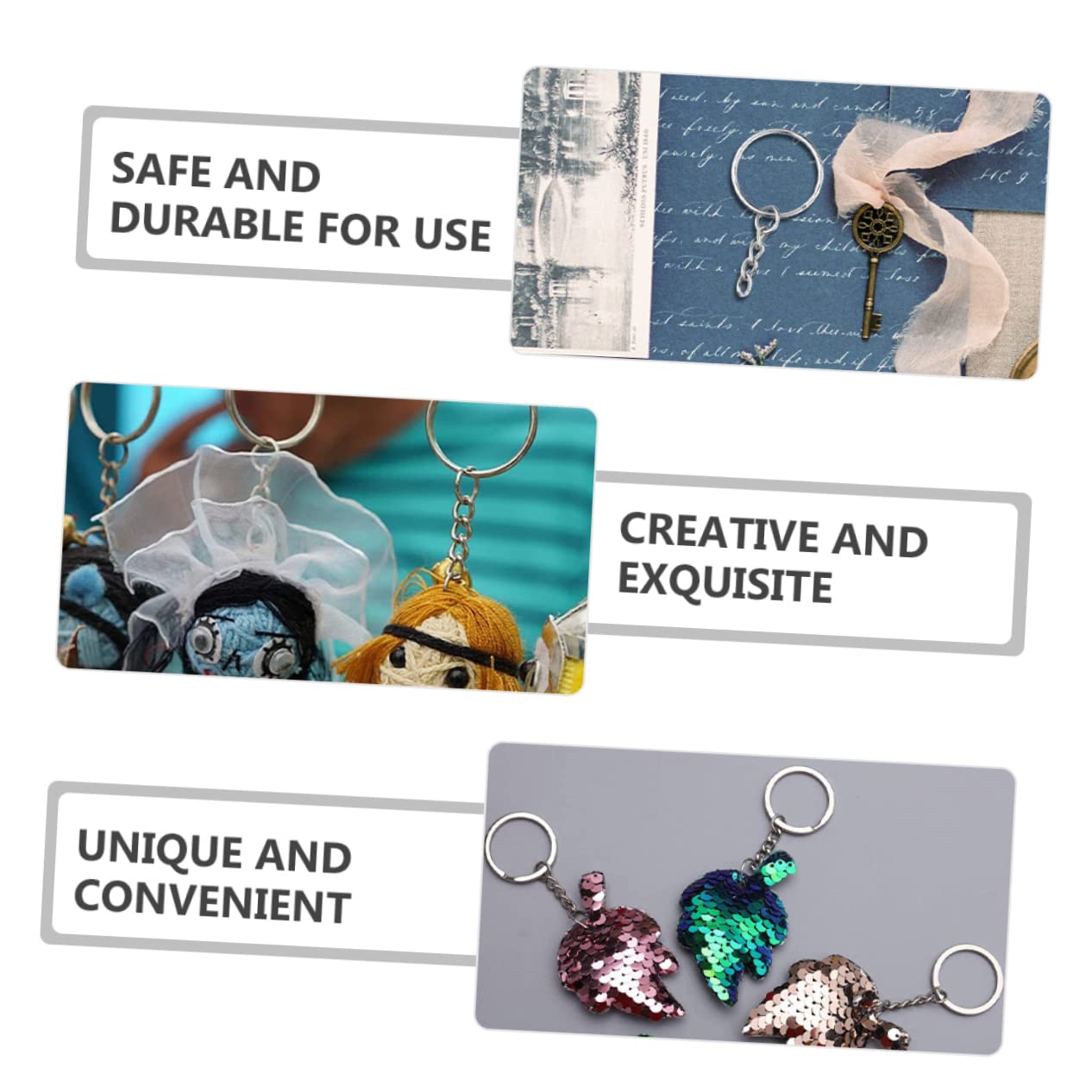 150 pezzi Kit Portachiavi Acciaio Inossidabile con Aghi Vite per Creazioni Fai da Te Accessori per Realizzazione Portachiavi e Decorazioni