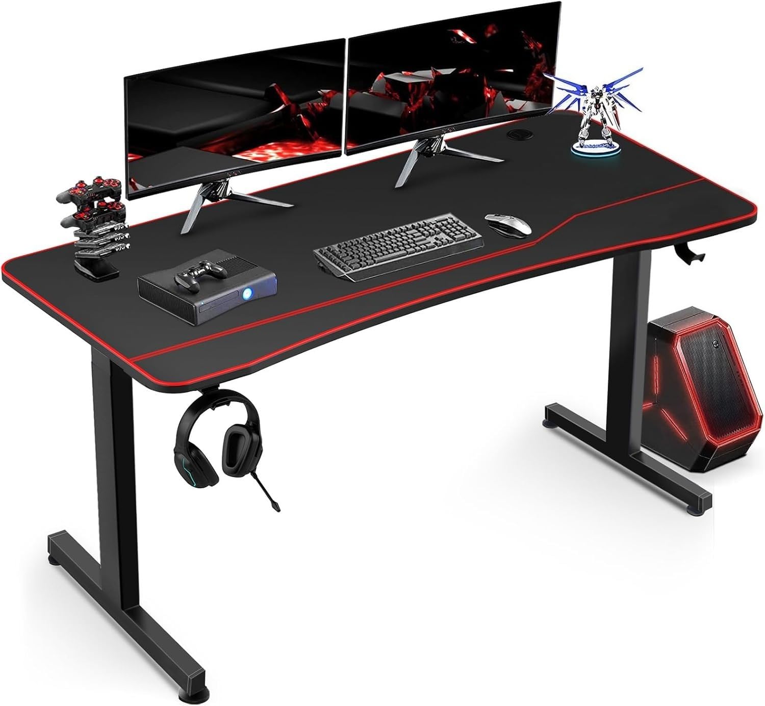 GTRACING ゲーミングデスク 幅140cm×奥行60cm 耐荷重100kg Amazon | ゲーミングデスク 幅 140cm× 奥行 60cm 耐荷重 100kg 炭素