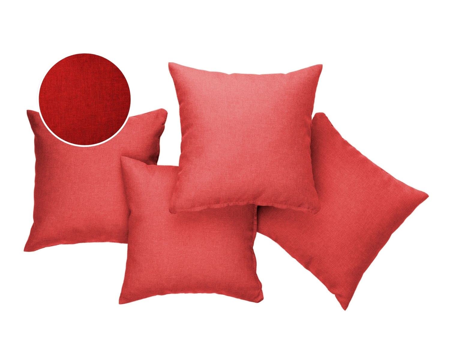 chilly pilley Cuscini Decorativi Con Imbottitura Cuscini Da Giardino Per Mobili Da Giardino Cuscini Per Divani Set Di 4 Set Di 4 Rossi