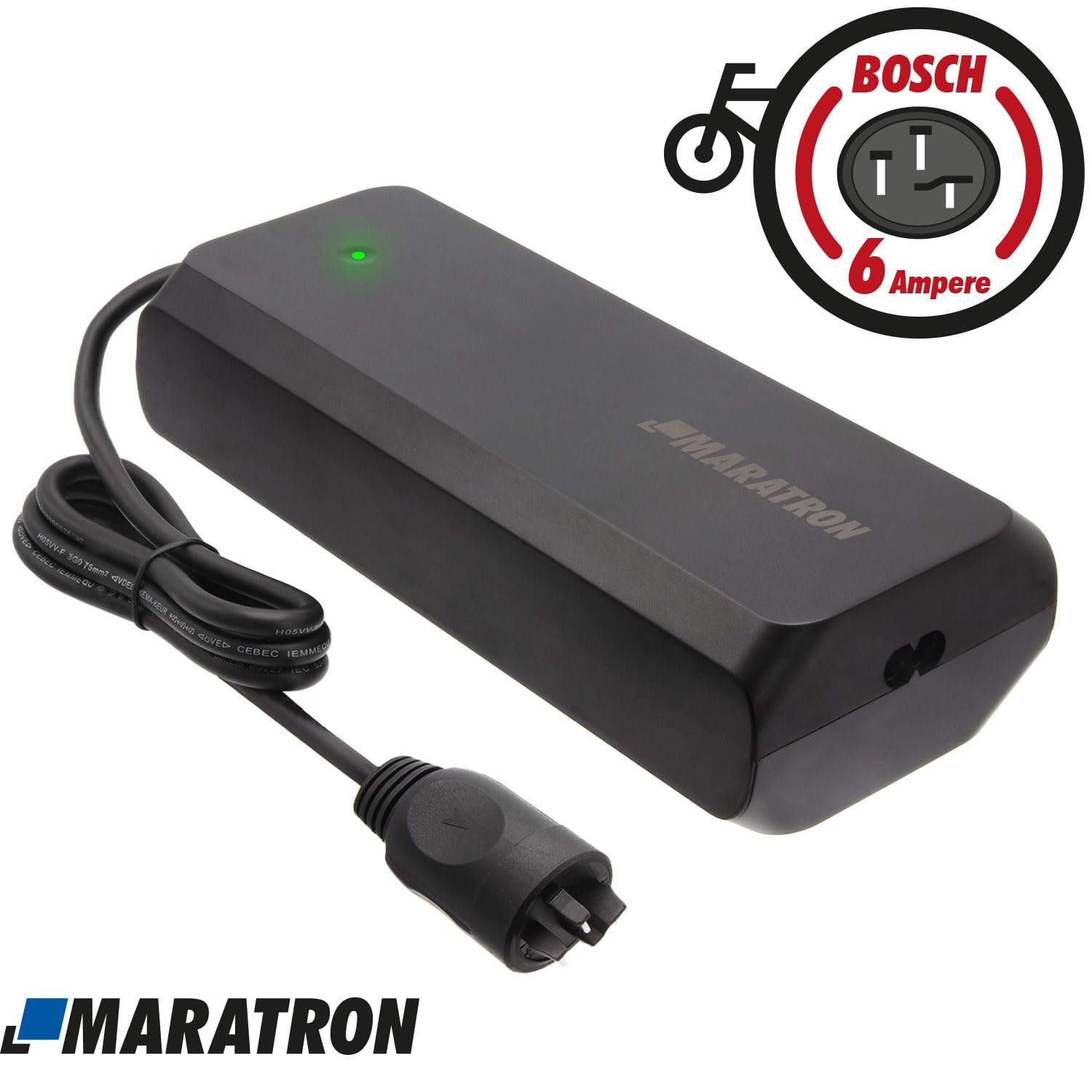 Schlankes Schnell-Ladegerät 36-6/230 für Bosch Active/Performance Line von MARATRON Auto & Motorrad