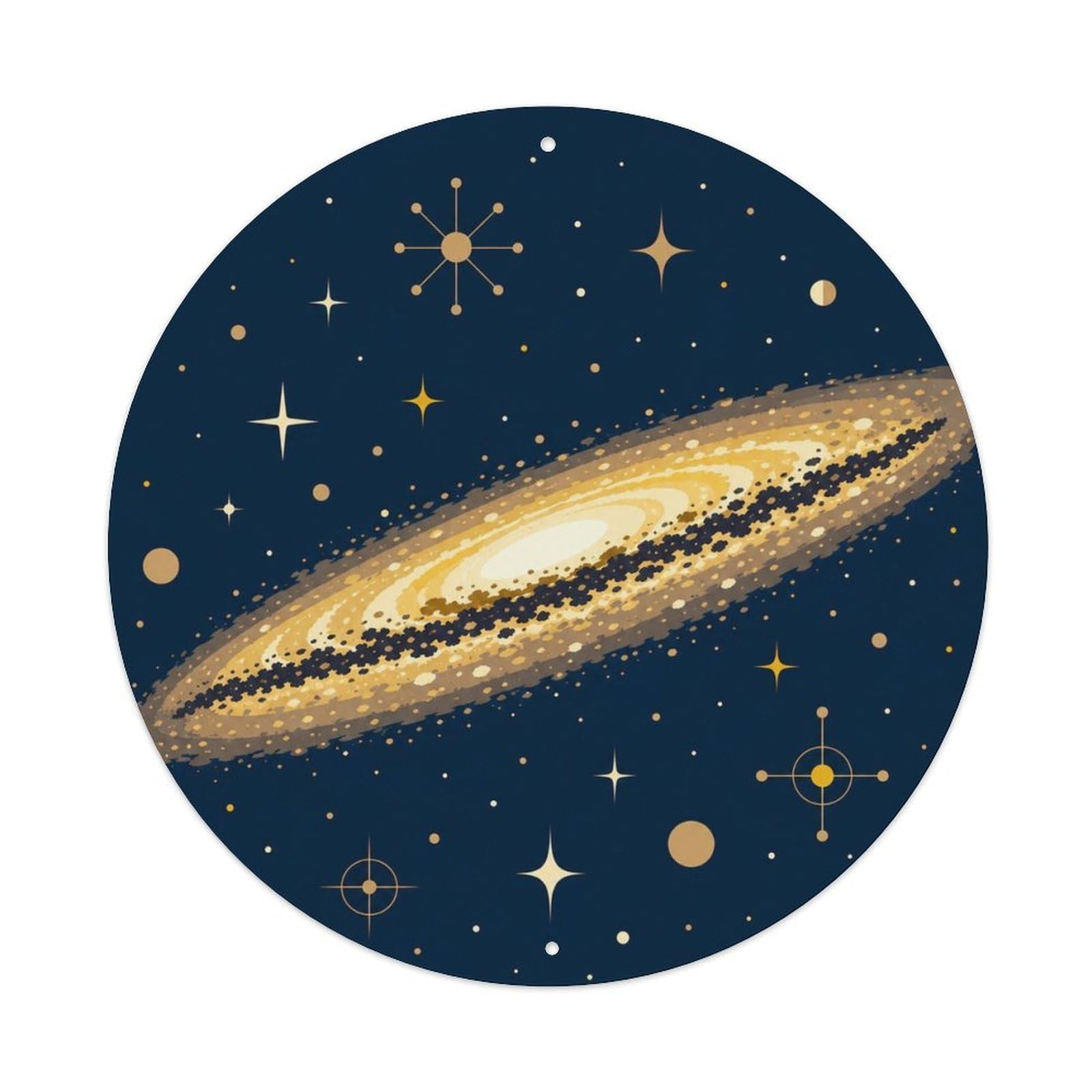 Okngb Style Astronomy Sculptor Galaxy Celestial Science Orbit Space Metal Tin Sign Plaque Wall Decor For Cafe, Man Cave, Club Bar, Office, Home Garden Round Metal Poster 8X8inch